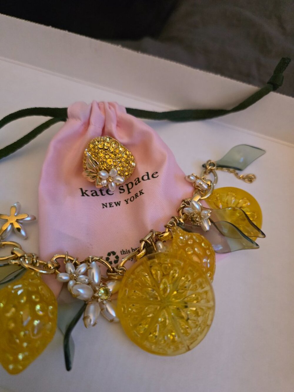 KATE SPADE LEMON 🍋 BLOSSOM STATEMENT RING - Picture 8 of 8